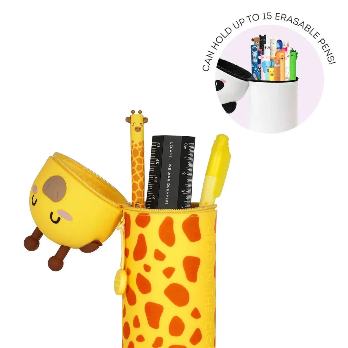 Legami Kawaii 2 in 1 Soft Silicone Pencil Case - Giraffe