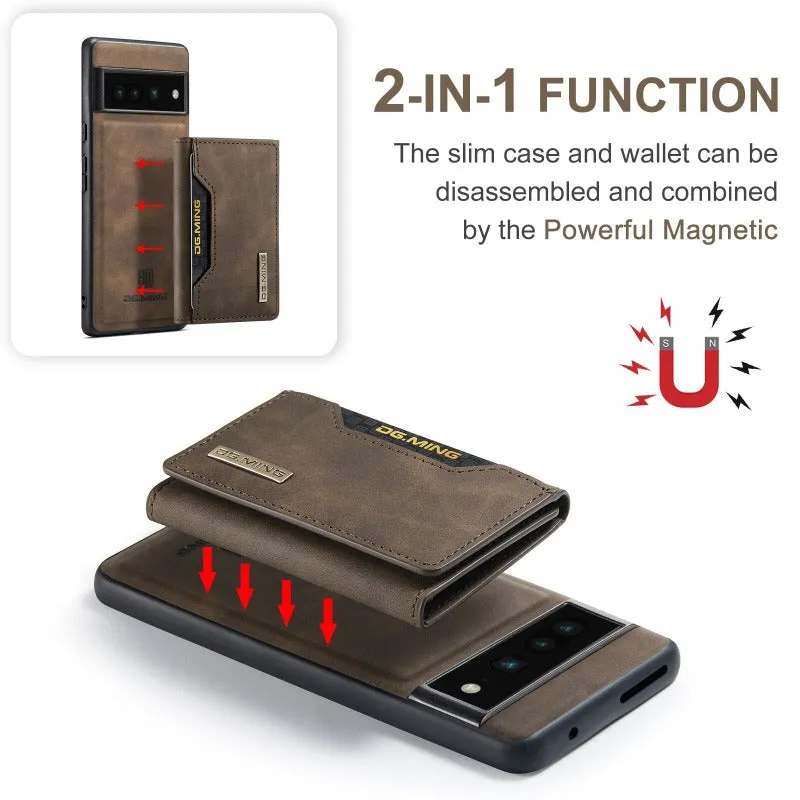 Luxury Detachable Magnetic Leather Flip Wallet Phone Case With Card Holder For Google Pixel