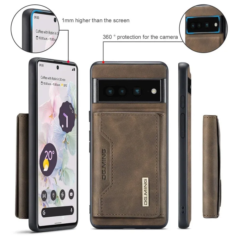 Luxury Detachable Magnetic Leather Flip Wallet Phone Case With Card Holder For Google Pixel