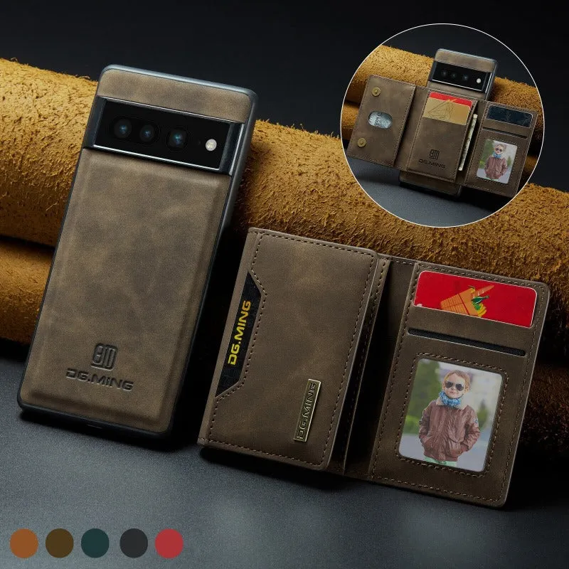 Luxury Detachable Magnetic Leather Flip Wallet Phone Case With Card Holder For Google Pixel