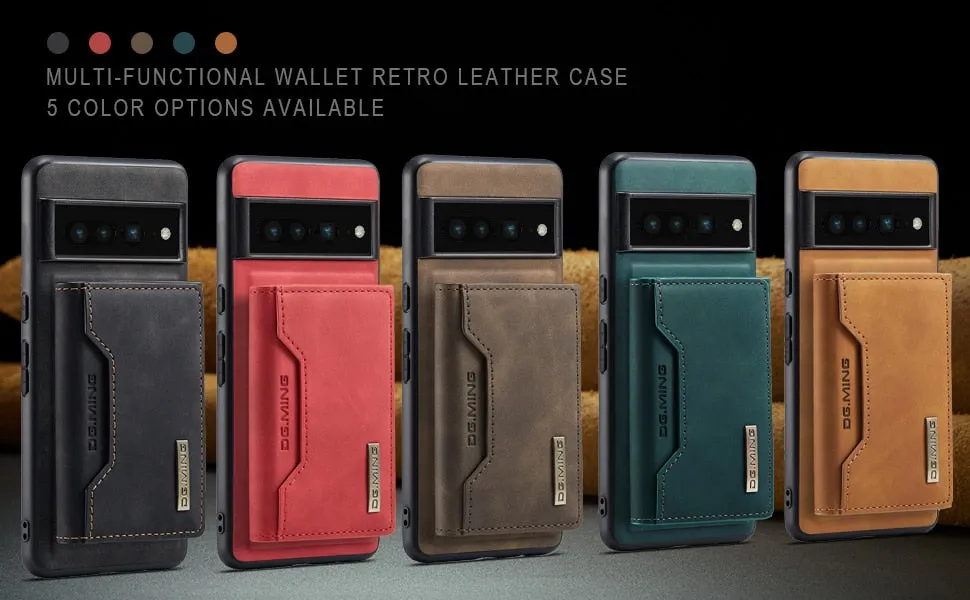 Luxury Detachable Magnetic Leather Flip Wallet Phone Case With Card Holder For Google Pixel
