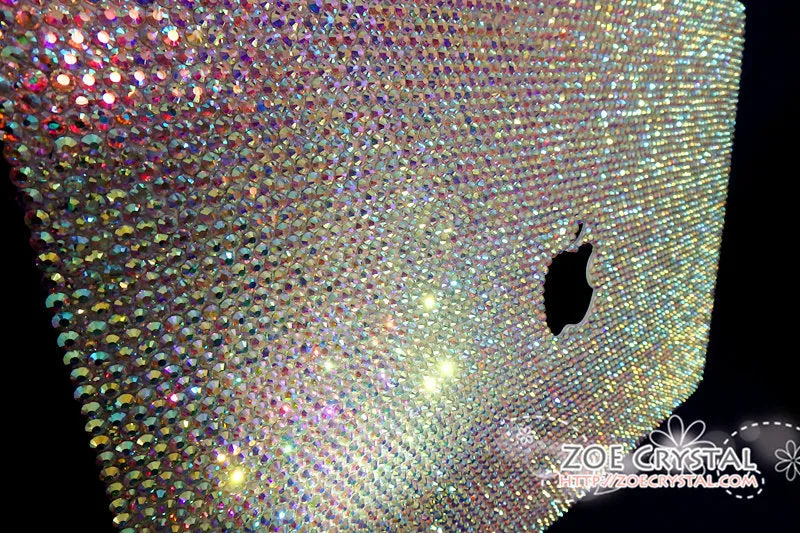 MACBOOK Case /Cover (Air / Pro) Glittery Shinny Sparkly AB White Crystal Rhinestone Celeb Kylie Jenner Kim Kardashian