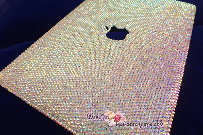 MACBOOK Case /Cover (Air / Pro) Glittery Shinny Sparkly AB White Crystal Rhinestone Celeb Kylie Jenner Kim Kardashian