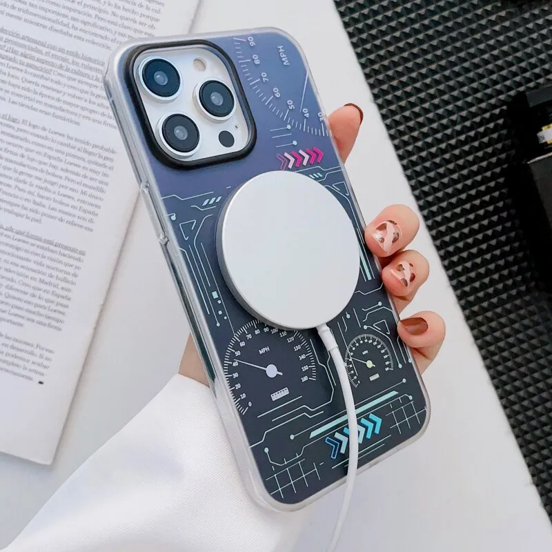 Magsafe Clear TPU Shockproof Wireless Charging Gradient Phone Case For iPhone