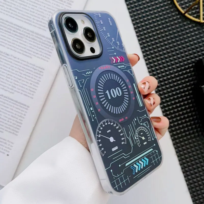 Magsafe Clear TPU Shockproof Wireless Charging Gradient Phone Case For iPhone