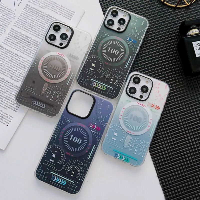 Magsafe Clear TPU Shockproof Wireless Charging Gradient Phone Case For iPhone