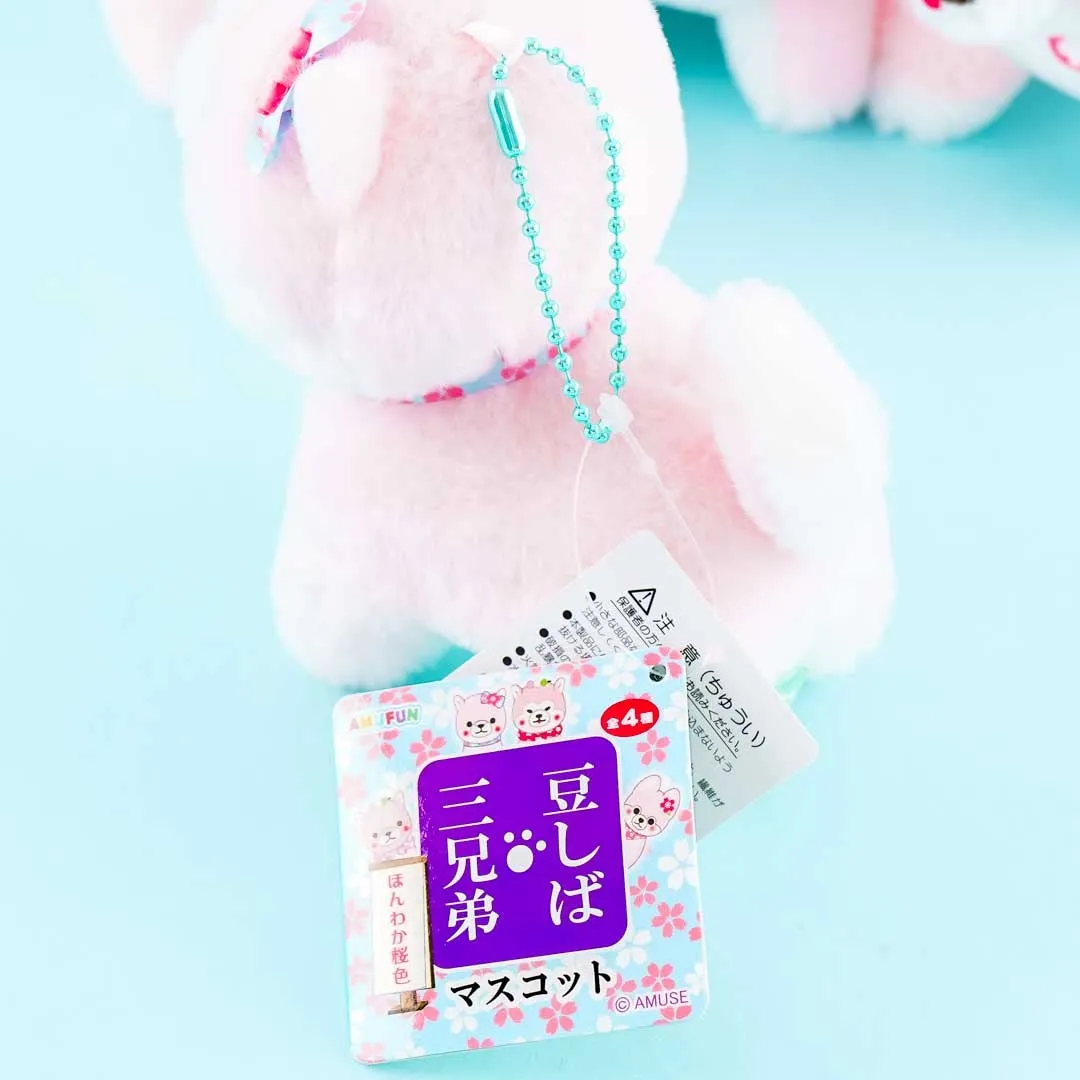 Mameshiba San Kyodai Sakura Blush Plushie  - Medium
