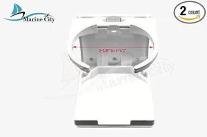 Marine City White ABC Plastic Adjustable Arms Folding Cup Drink Holder (2-5/8” to 3-1/2”) (2pcs)