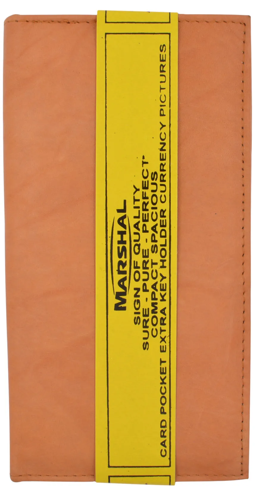 Marshal Men's Leather Long Wallet Pockets ID Card Clutch Bifold Purse