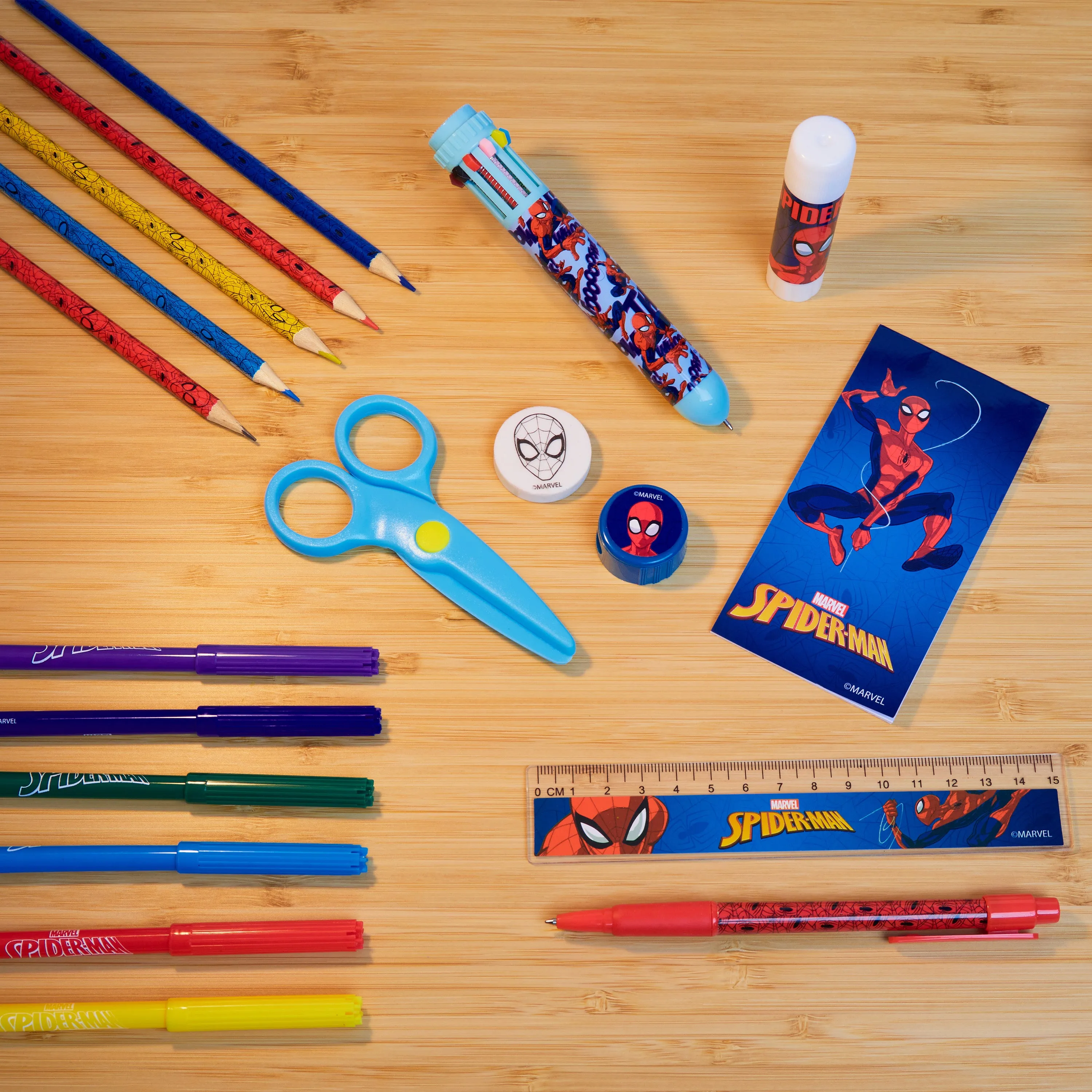 Marvel Spiderman Pencil Case for Kids, Filled Pencil Case with Stationery  Included
