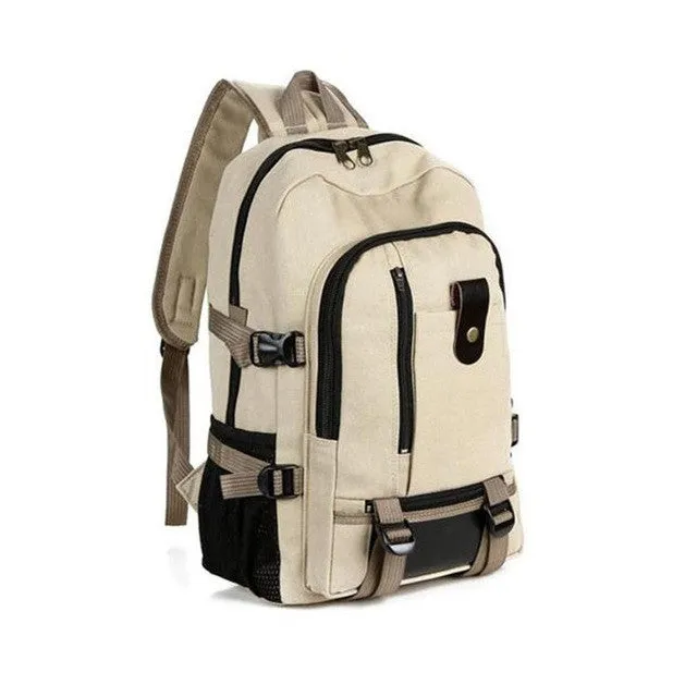 Men's Backpack Vintage Travel Canvas Leather Backpack   Rucksack Satchel School Men Bag mochila feminina #35