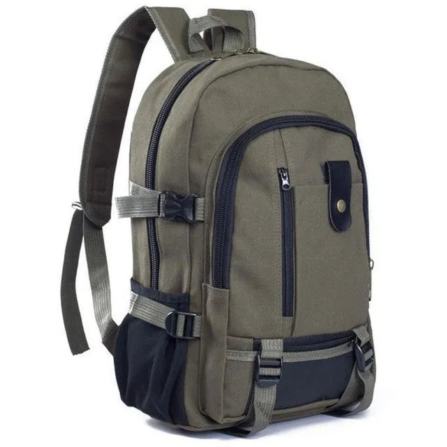 Men's Backpack Vintage Travel Canvas Leather Backpack   Rucksack Satchel School Men Bag mochila feminina #35