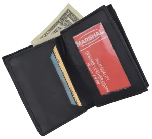 Mens Premium Leather Expandable Business Card Holder Credit Card Wallet Black