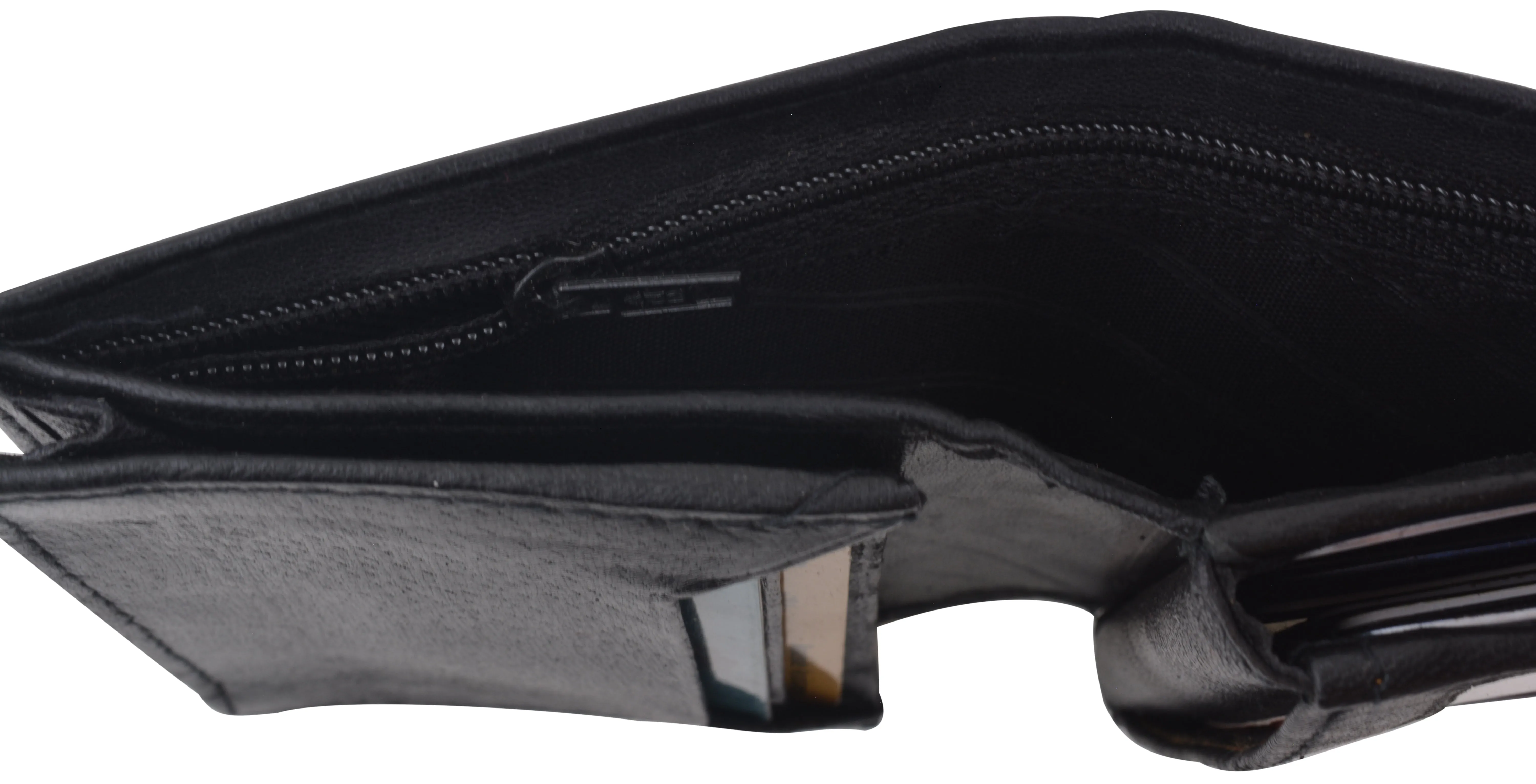 Mens Premium Leather Expandable Business Card Holder Credit Card Wallet Black