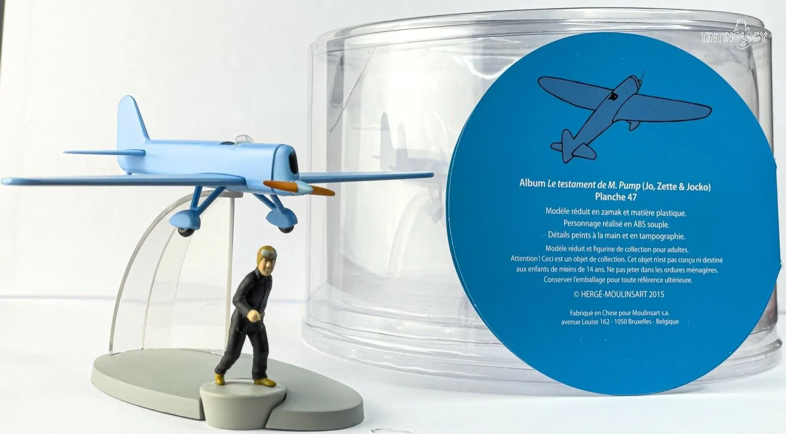 MOULINSART TINTIN PLANE 29563 Blue Plane: Jo Zette & Jocko Model Avion #43