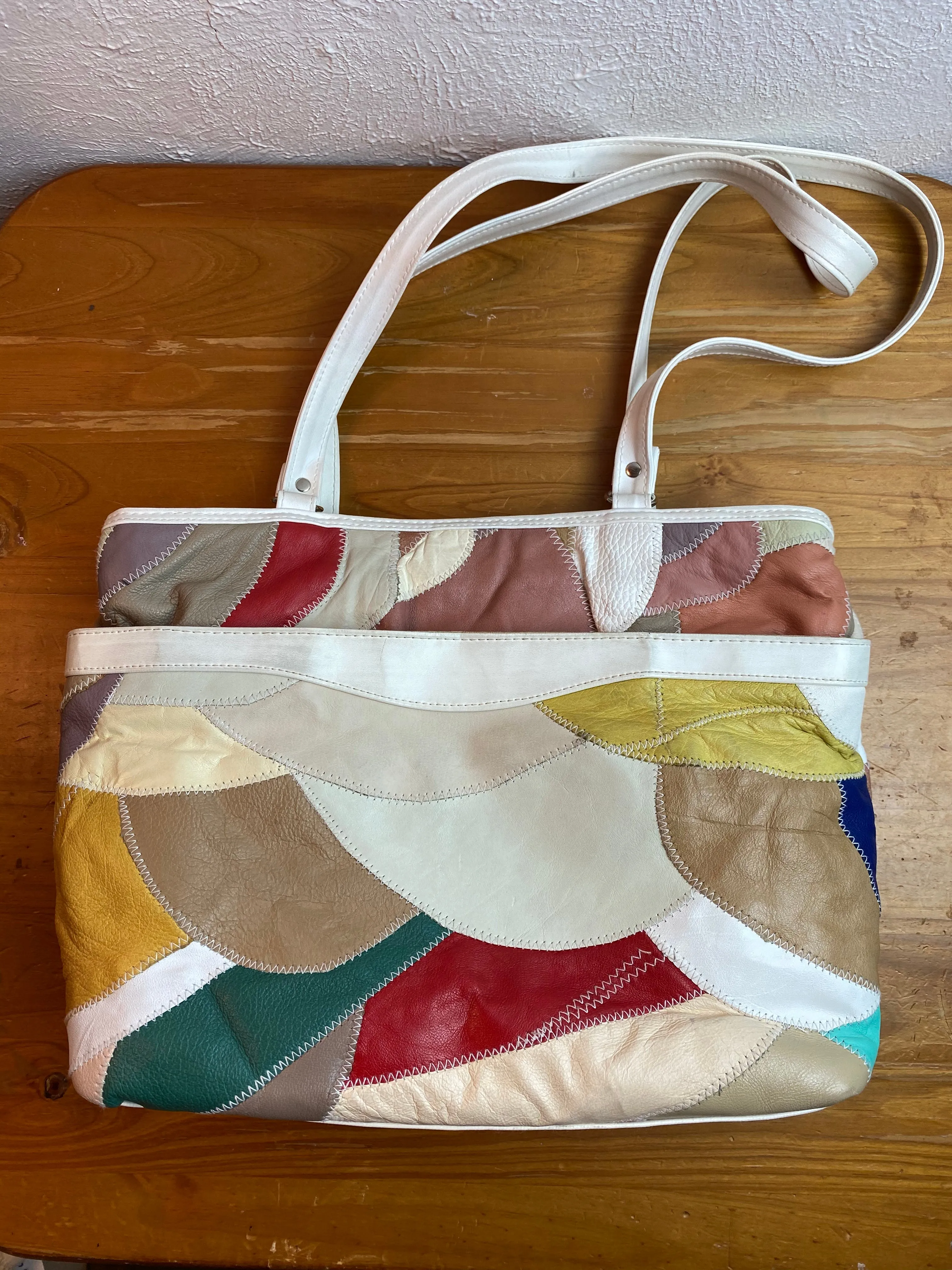 Multi-Colored Leather Purse w/ Clutch
