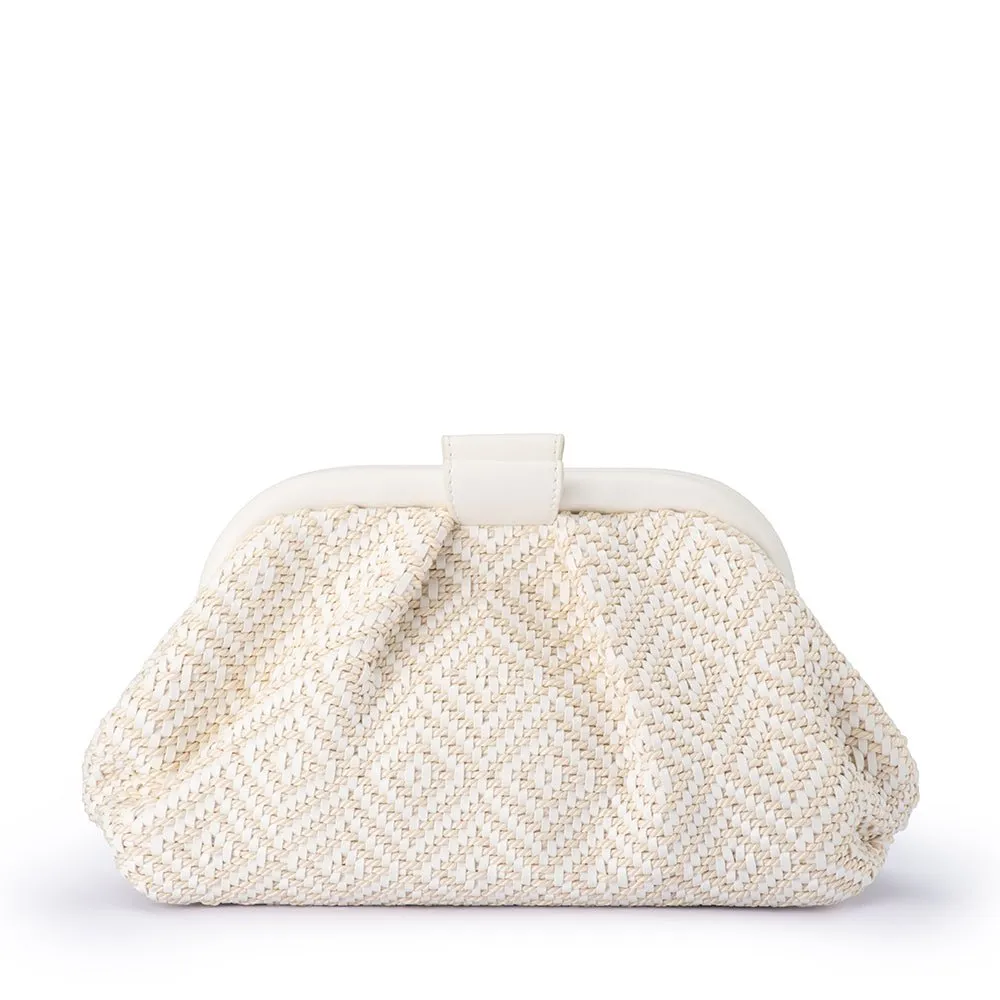 OB4805 MINKI GATHERED WOVEN CLUTCH