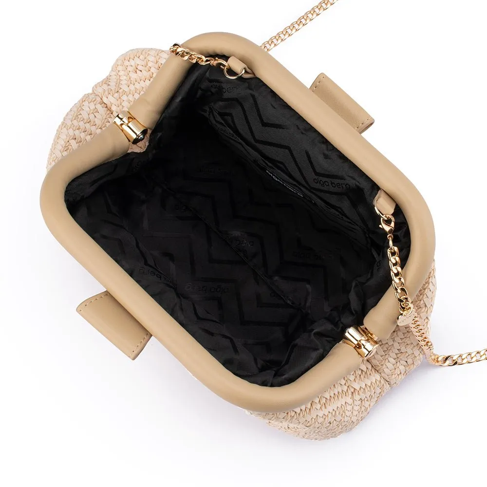 OB4805 MINKI GATHERED WOVEN CLUTCH