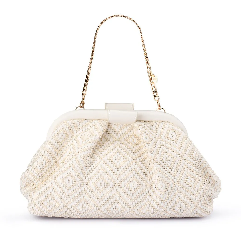 OB4805 MINKI GATHERED WOVEN CLUTCH