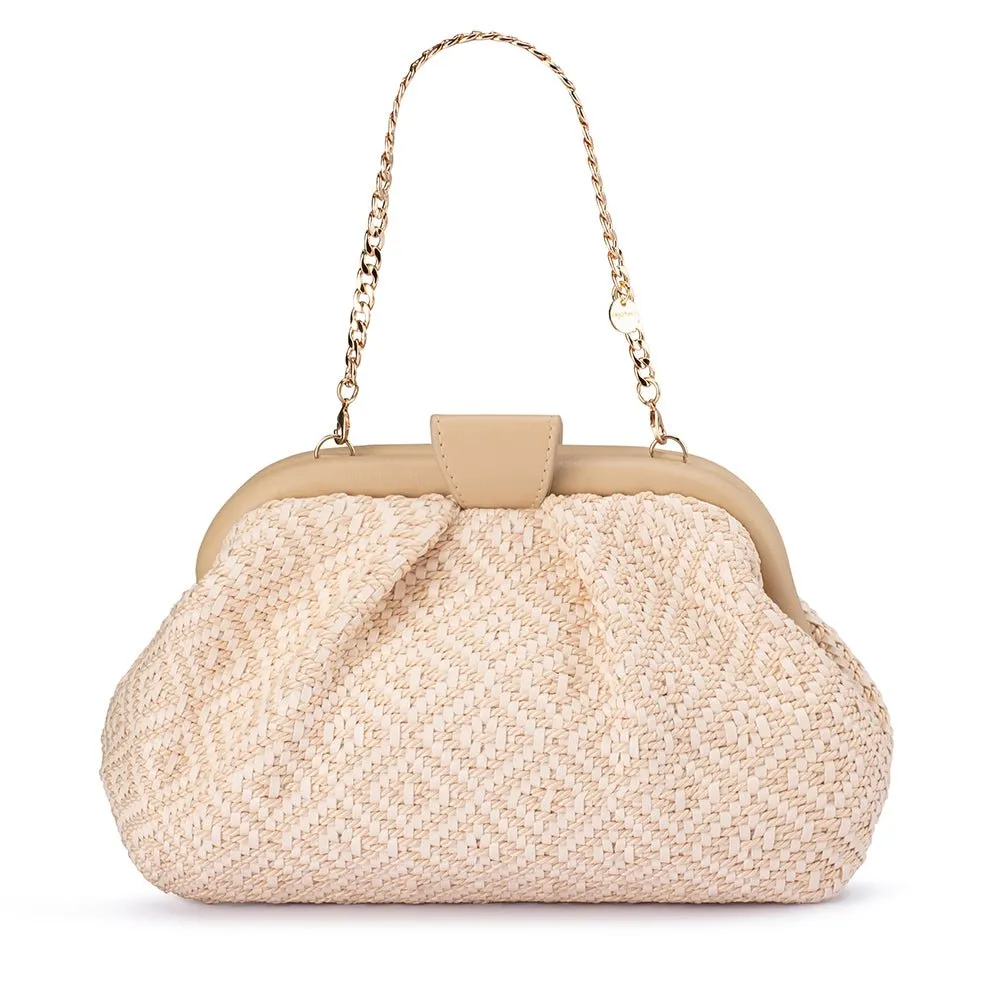 OB4805 MINKI GATHERED WOVEN CLUTCH