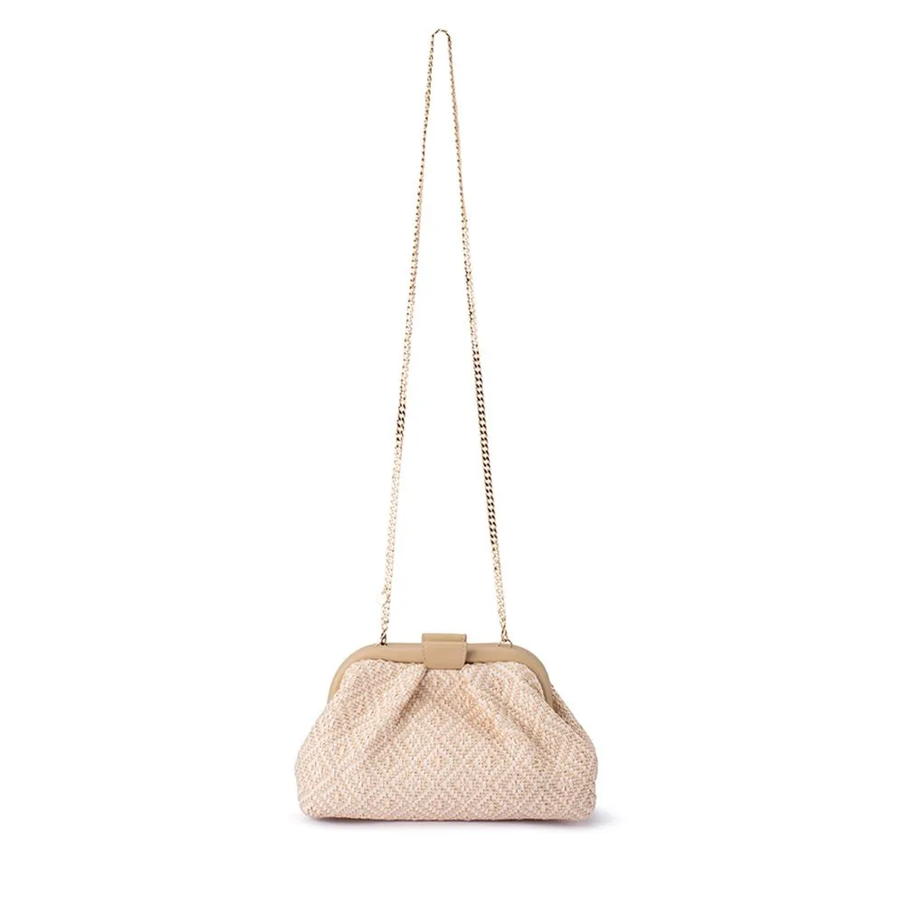OB4805 MINKI GATHERED WOVEN CLUTCH
