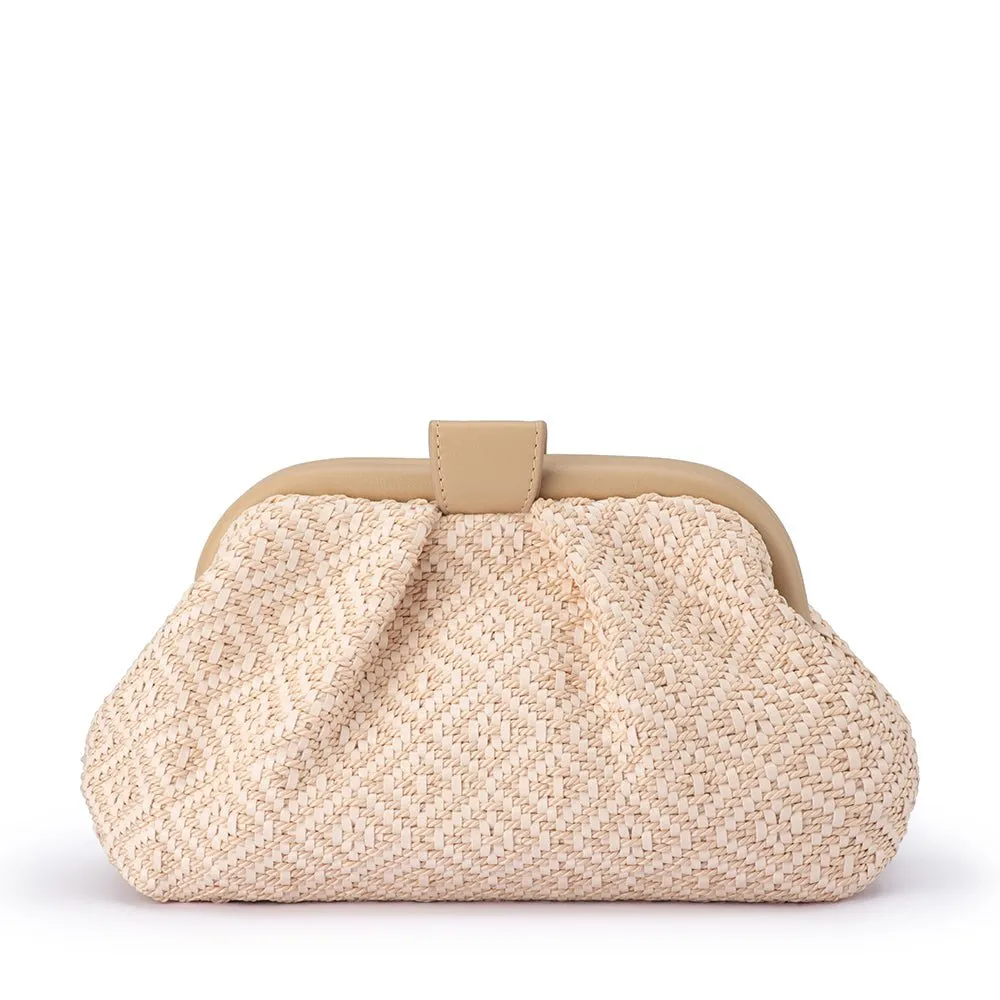 OB4805 MINKI GATHERED WOVEN CLUTCH