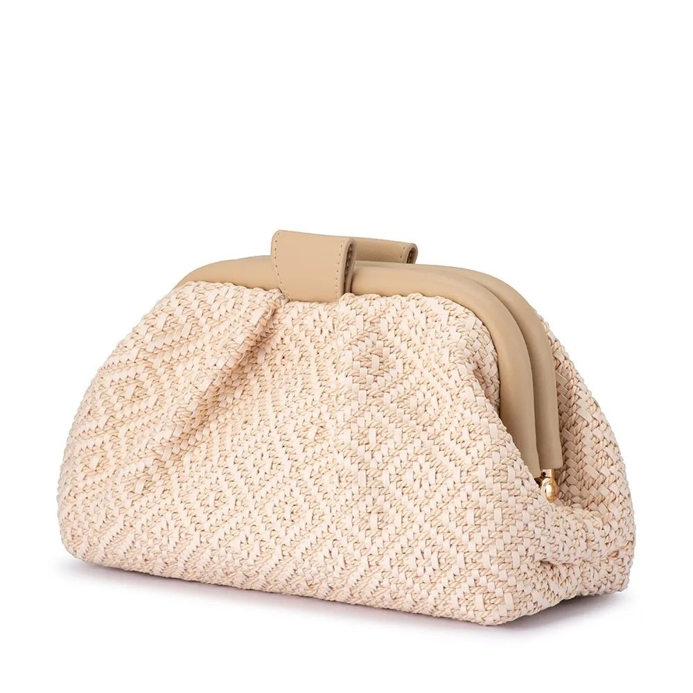 OB4805 MINKI GATHERED WOVEN CLUTCH