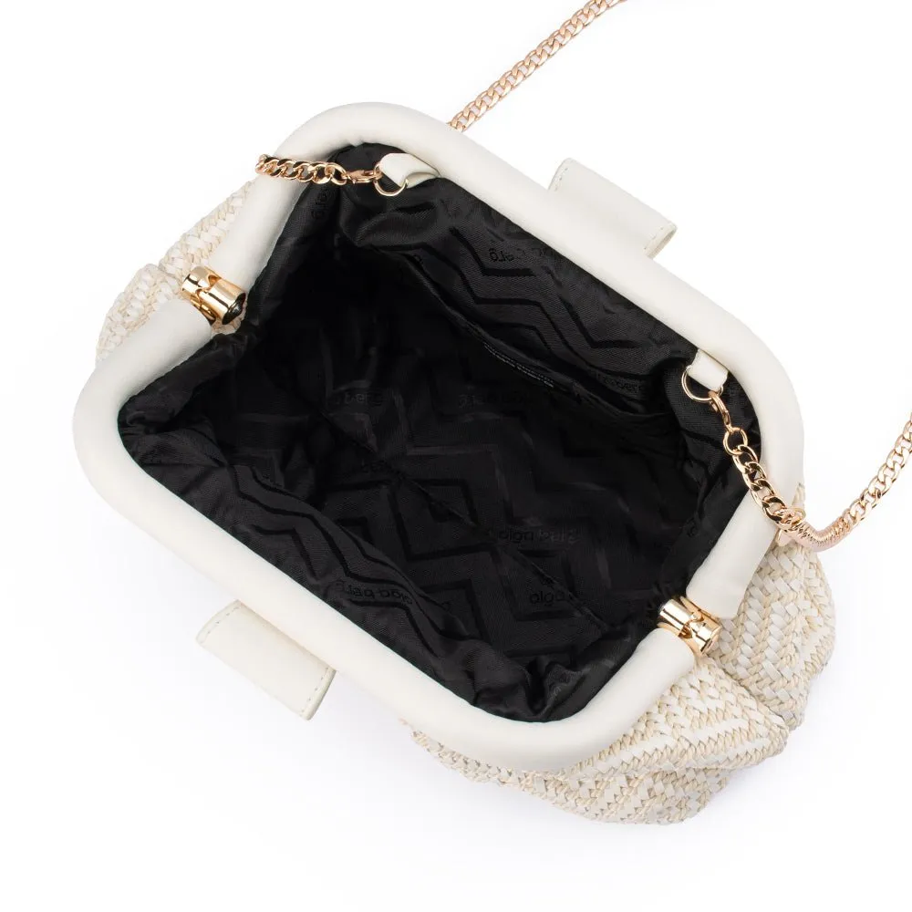 OB4805 MINKI GATHERED WOVEN CLUTCH