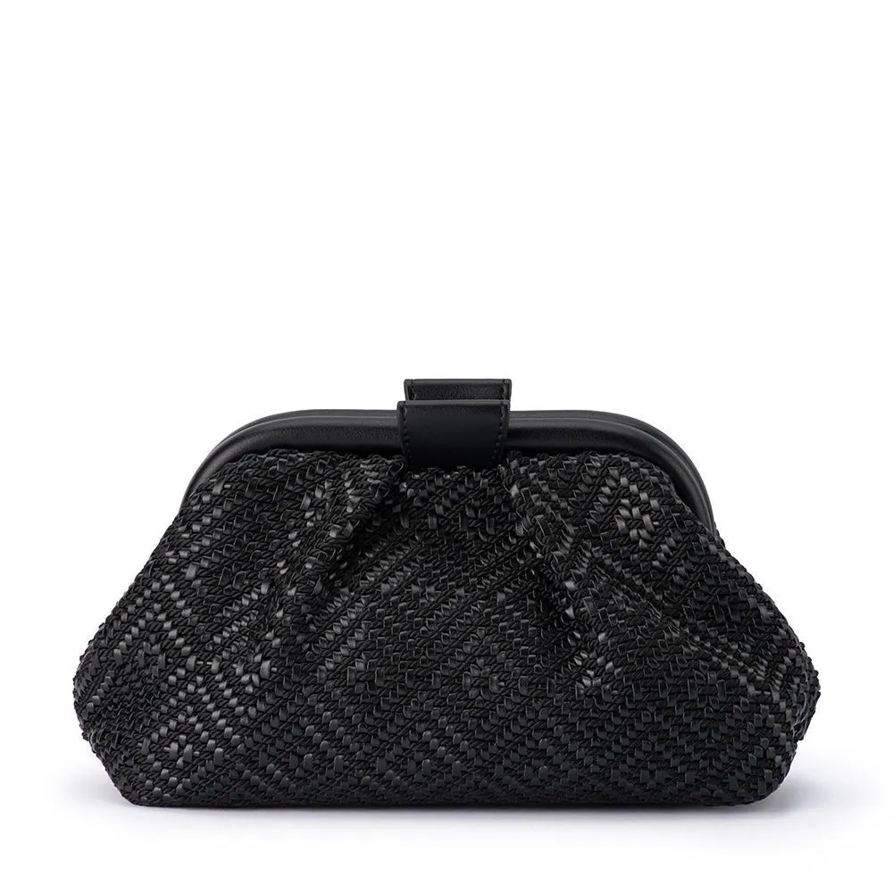OB4805 MINKI GATHERED WOVEN CLUTCH