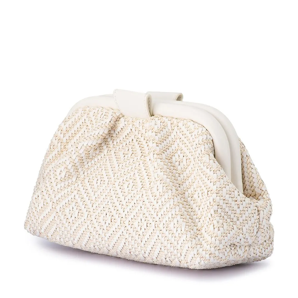 OB4805 MINKI GATHERED WOVEN CLUTCH
