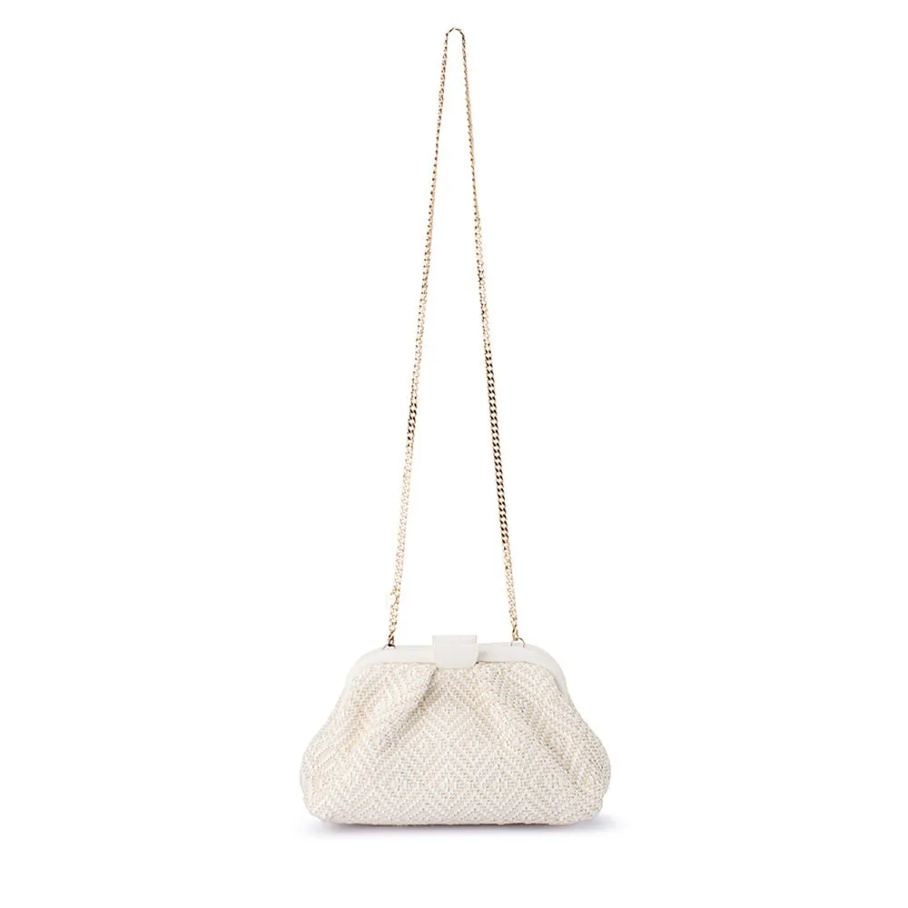 OB4805 MINKI GATHERED WOVEN CLUTCH