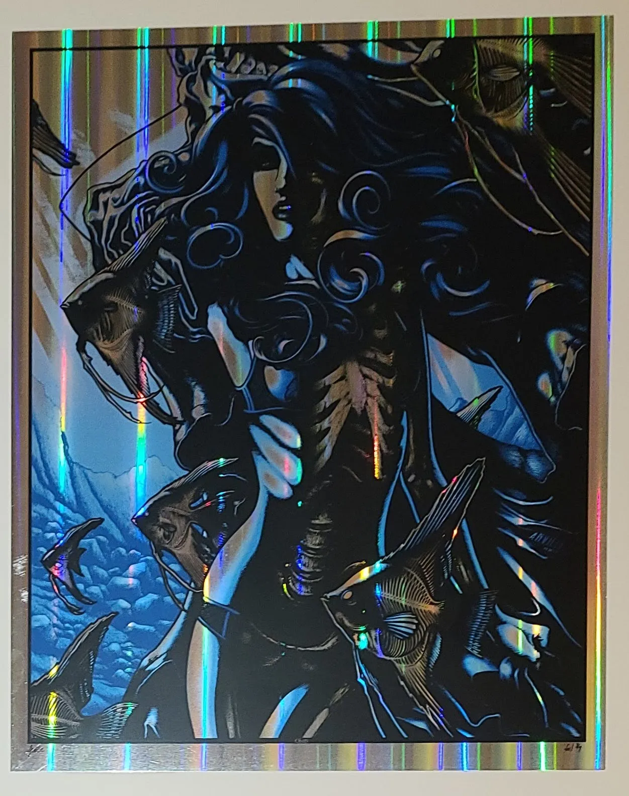 Obsidian 3 Suspension Foil HPM Silkscreen Print by Justin Anville