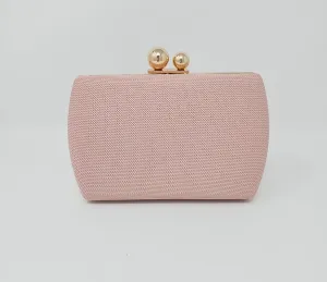 Pale Peach Knit Clutch Bag