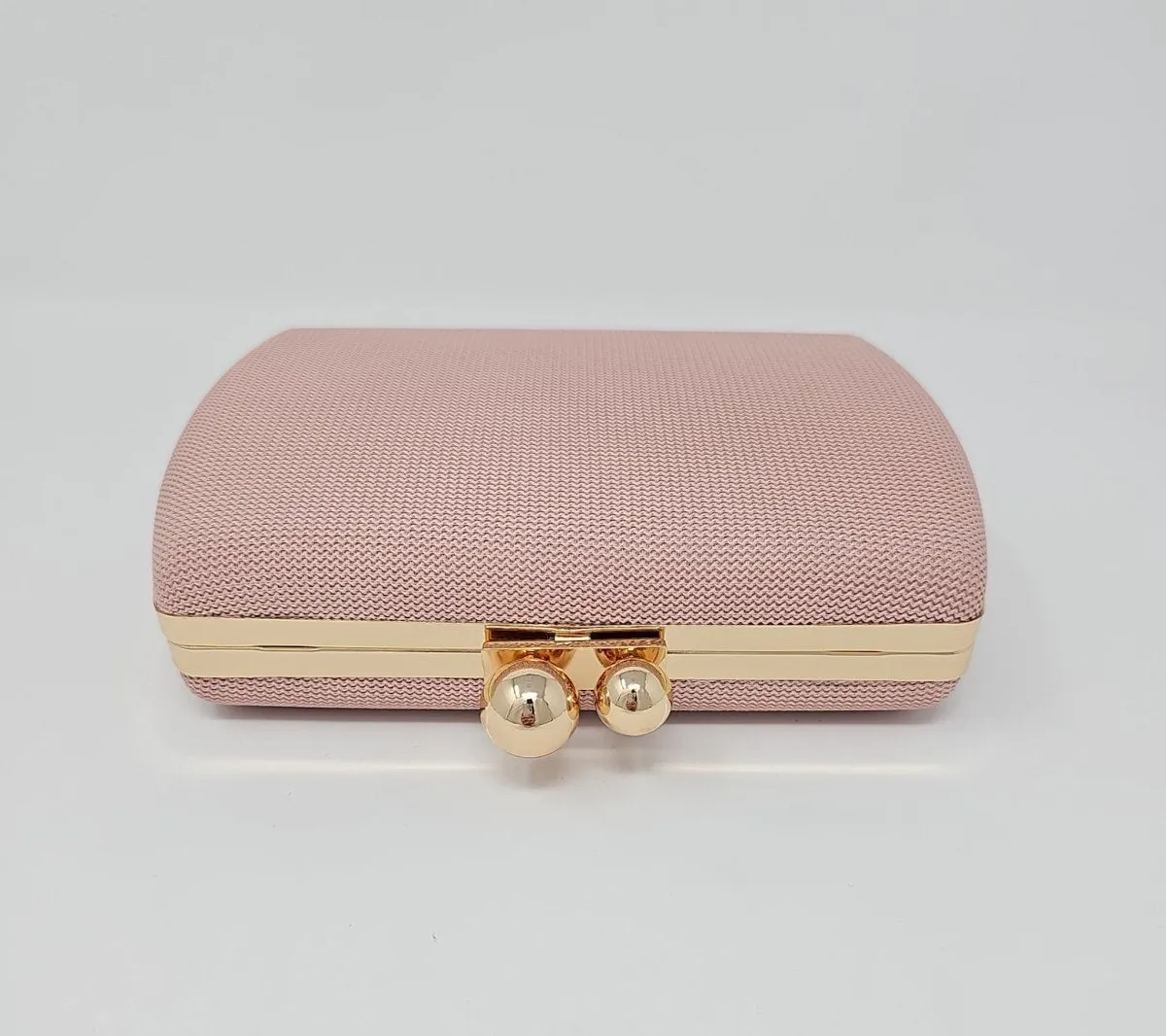 Pale Peach Knit Clutch Bag