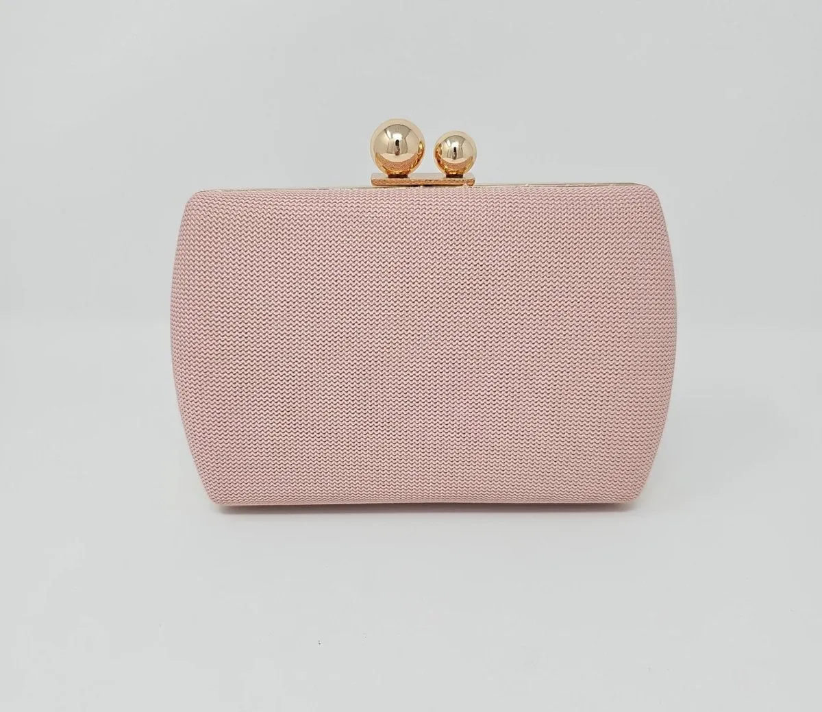 Pale Peach Knit Clutch Bag