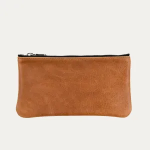 Pauly Phone Pouch | Distressed Cognac Leather   Gold Hardware