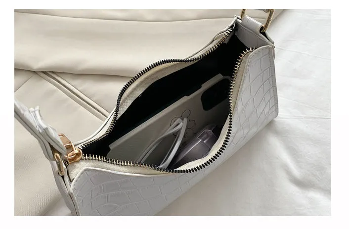 Paziye Crocodile Print One Shoulder Crossbody Bag