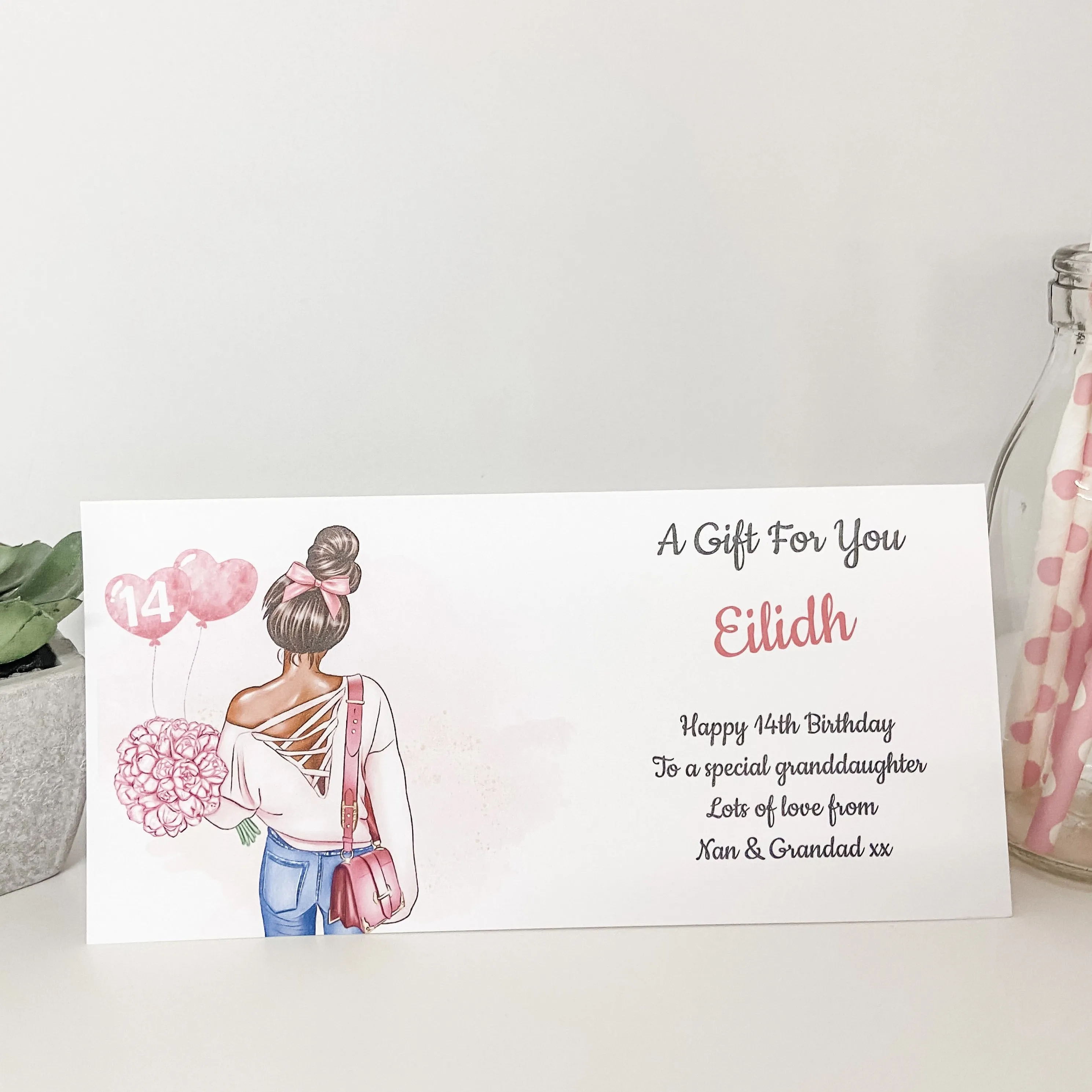 Personalised Birthday Card Wallet Gift Voucher Girl Teenage