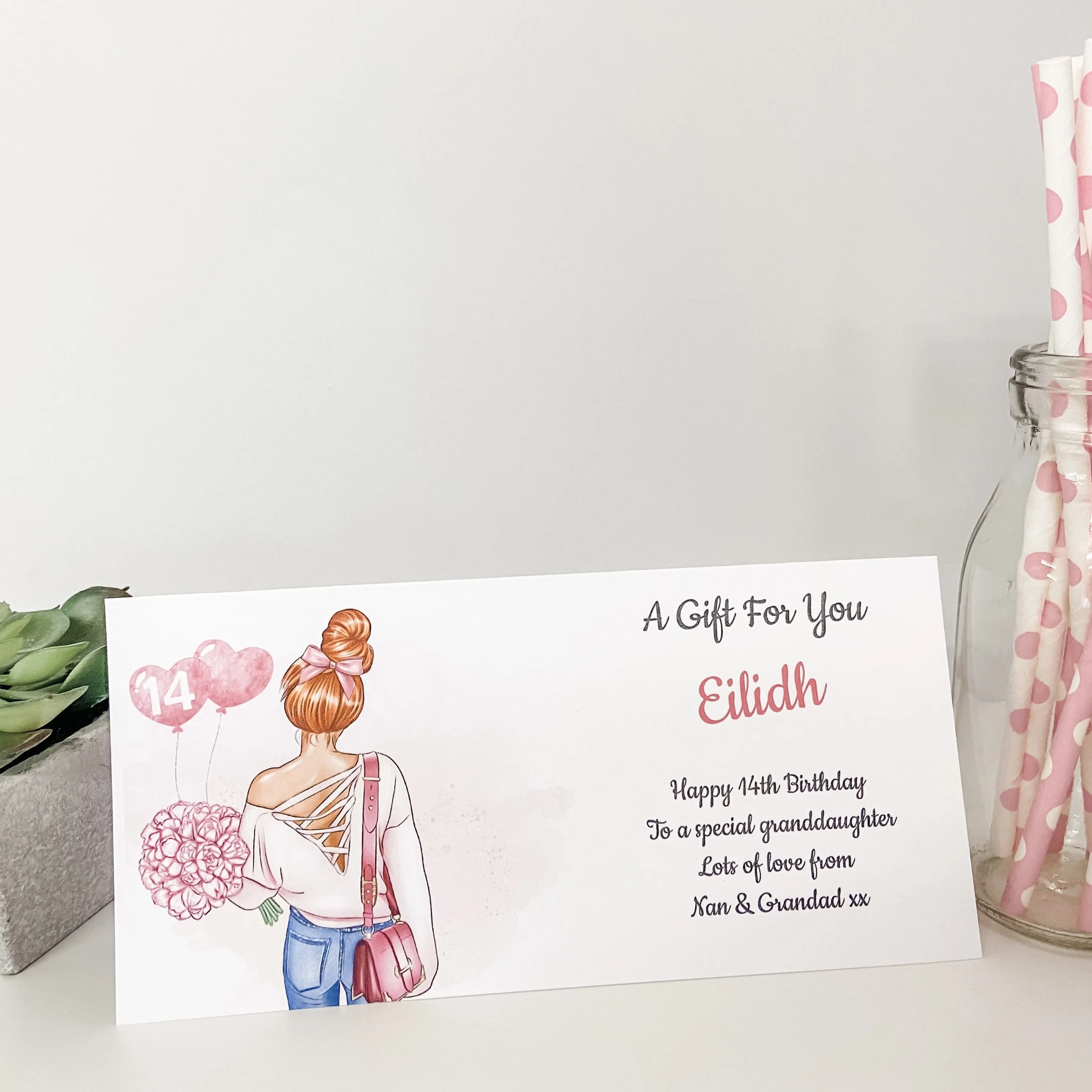Personalised Birthday Card Wallet Gift Voucher Girl Teenage