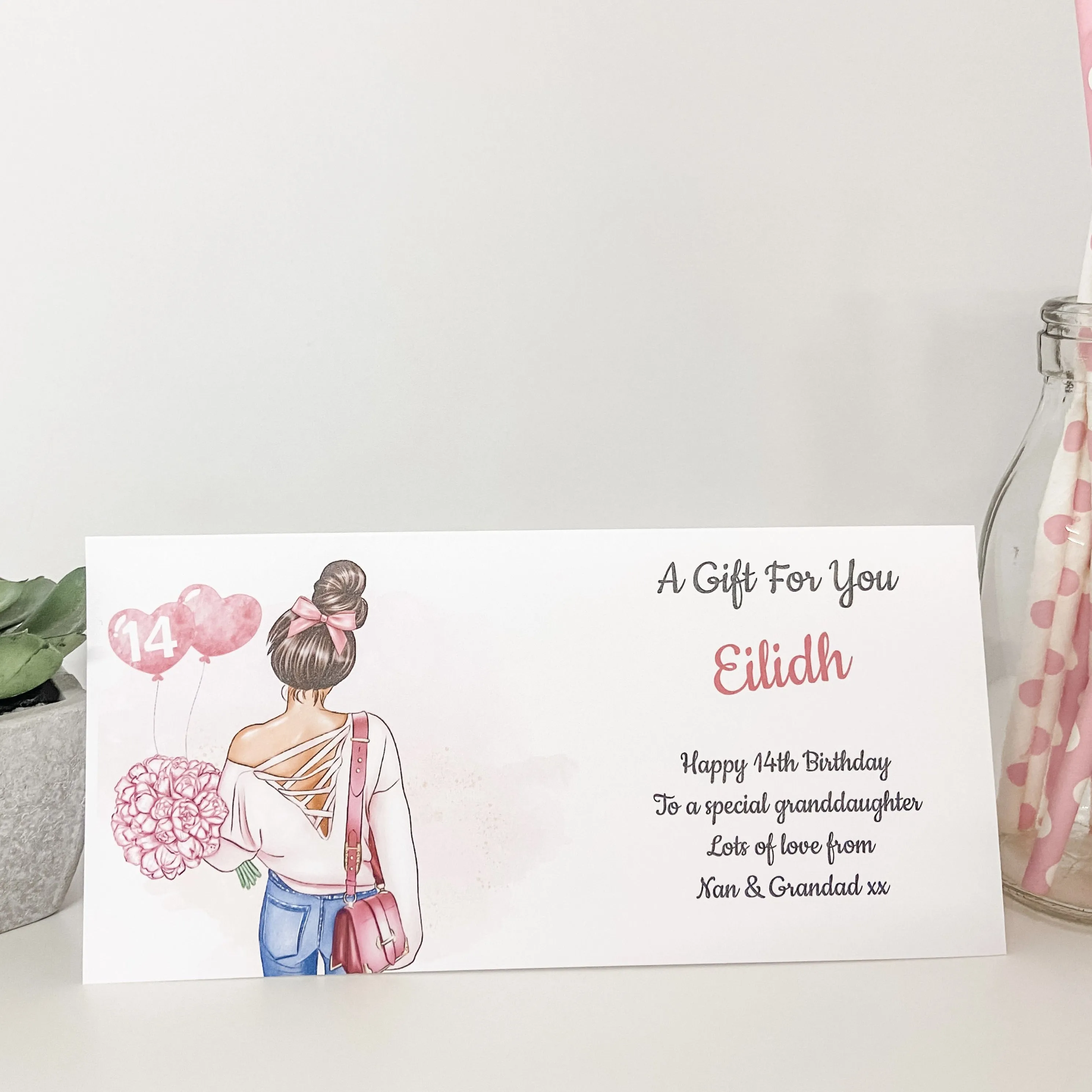Personalised Birthday Card Wallet Gift Voucher Girl Teenage