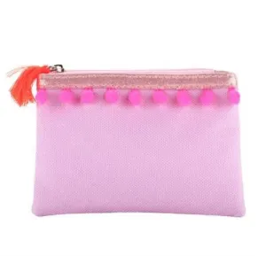 PINK POPPY POM POM PARTY COIN PURSE LILAC