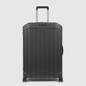 Piquadro Pq-Light 69Cm Hardcase 4 Double Wheel Medium Check-In Trolley Matt Black - Bv4427Pql/No