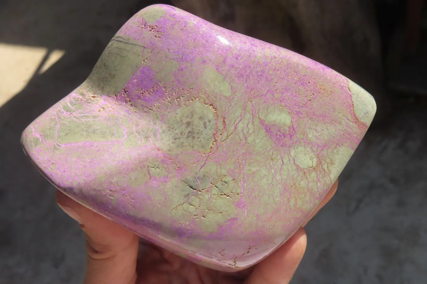Polished Stichtite Standing Free Forms x 2 From Barberton, South Africa
