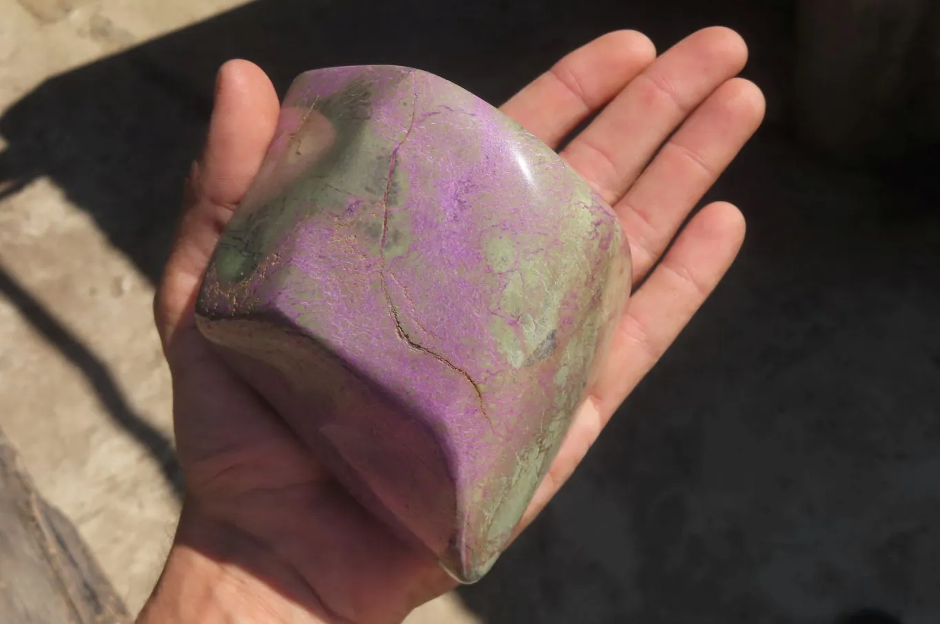 Polished Stichtite Standing Free Forms x 2 From Barberton, South Africa