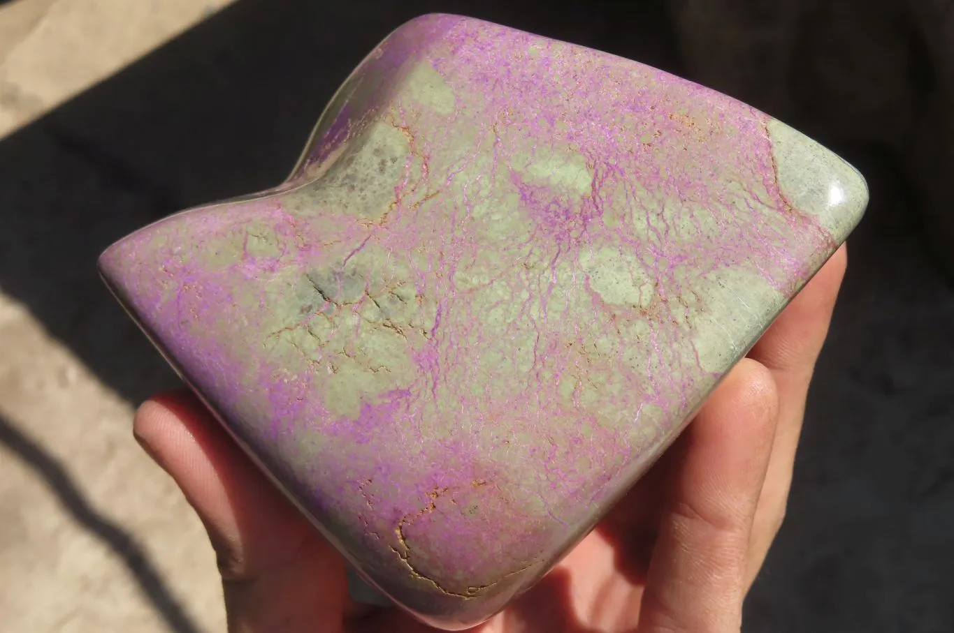 Polished Stichtite Standing Free Forms x 2 From Barberton, South Africa