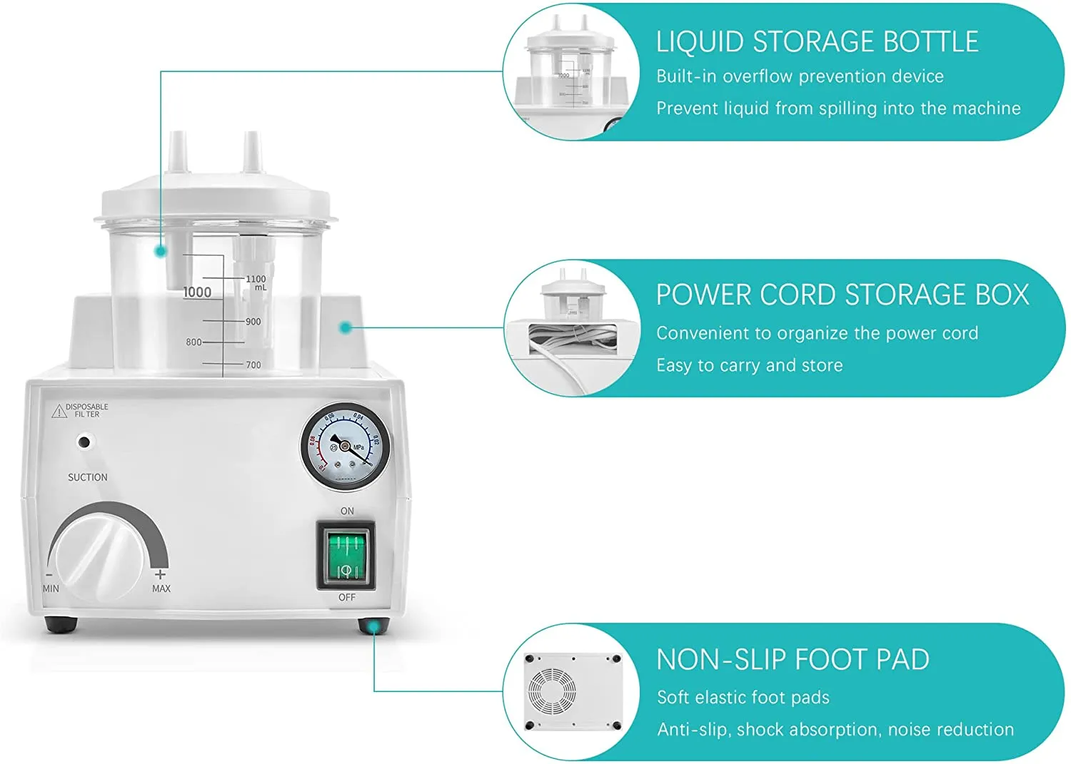 Portable Sꭒ𝚌tion Machine, Oil-Free Sꭒ𝚌tion Help Device for Elderly Adult Child