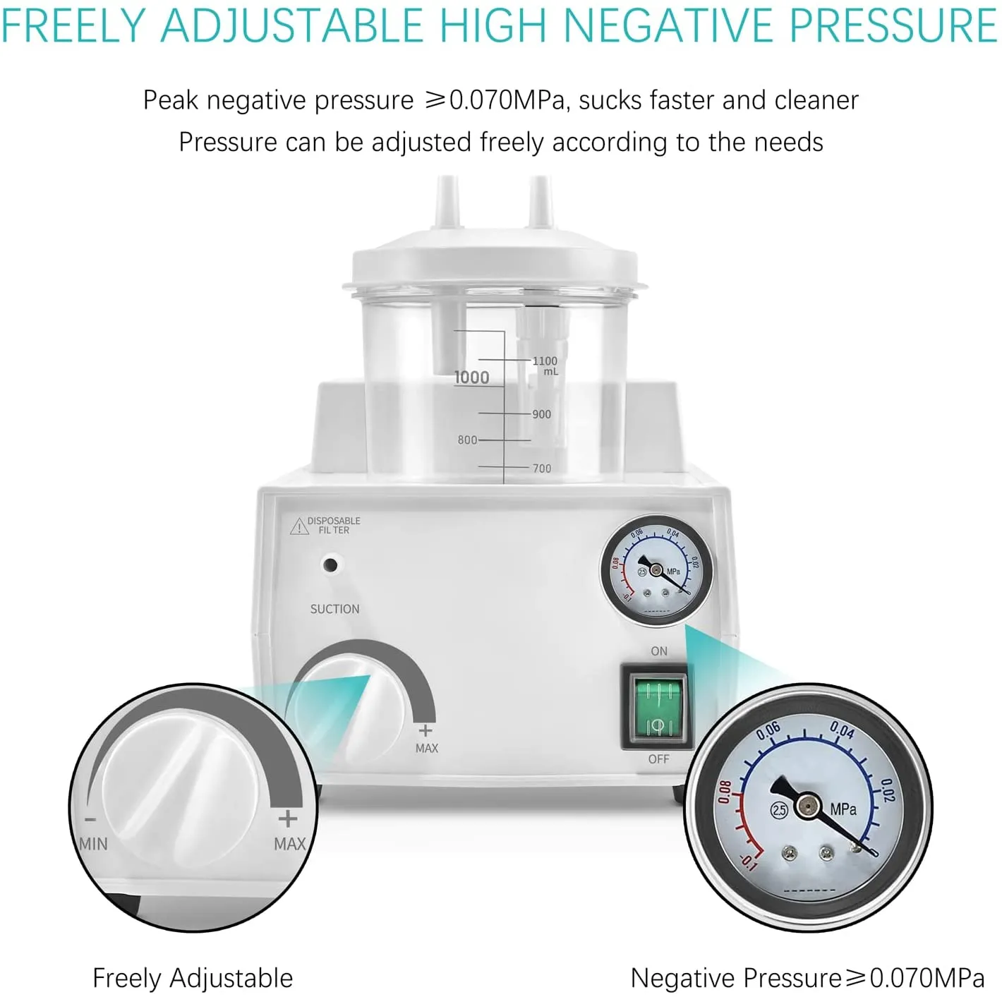 Portable Sꭒ𝚌tion Machine, Oil-Free Sꭒ𝚌tion Help Device for Elderly Adult Child