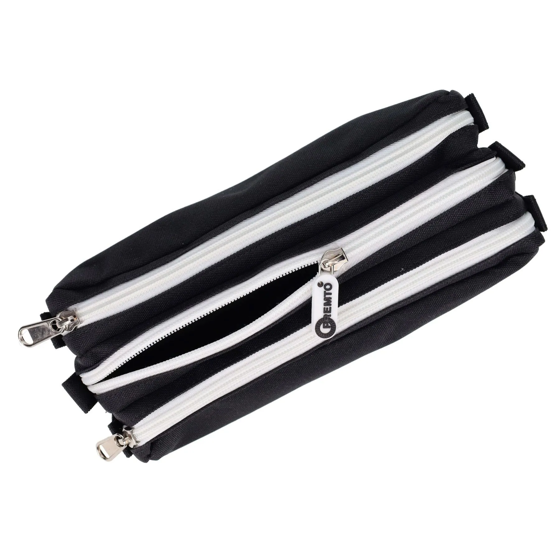 Premto - Pencil Case - 3 Pocket - Jet Black