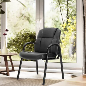 PU Leather Conference Room Reception Chairs with Padded Arms,No Wheels Executive Office Chair