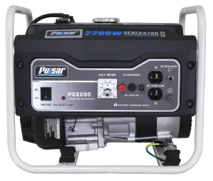 Pulsar PG2200R Generator, 12/17 A, 120 VAC/12 VDC, Gasoline, 1.5 gal Tank, 12 hr Run Time, Recoil Start :EA: QUANTITY: 1